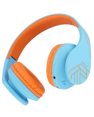 Детски слушалки PowerLocus - P2, безжични, сини/оранжеви - 4