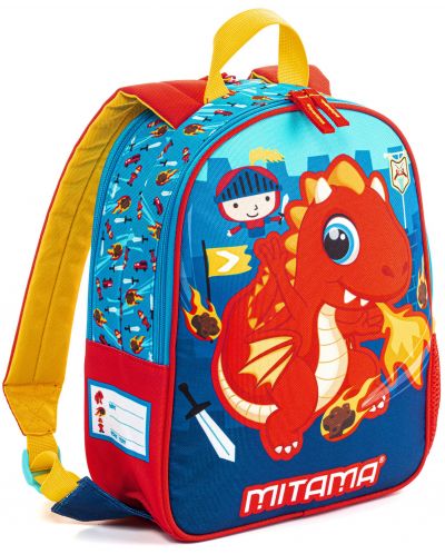 Раница за детска градина с две лица Mitama Spinny - Dragon-Fireman - 1