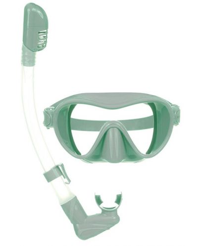 Детска маска за гмуркане с шнорхел Zizito, зелени - 1