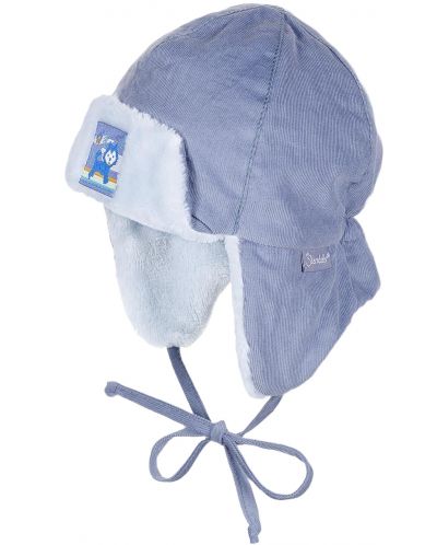 Детска зимна шапка ушанка Sterntaler - за момчета, 47 cm, 9-12 месеца, синя - 1