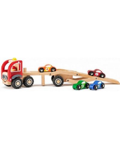 Детска играчка Woody - Автовоз със състезателни коли - 2