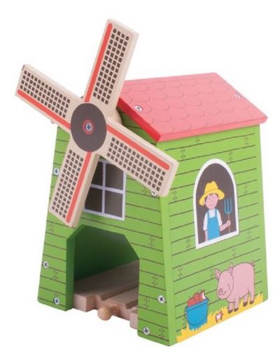 Детска дървена играчка Bigjigs - Вятърна мелница - 1