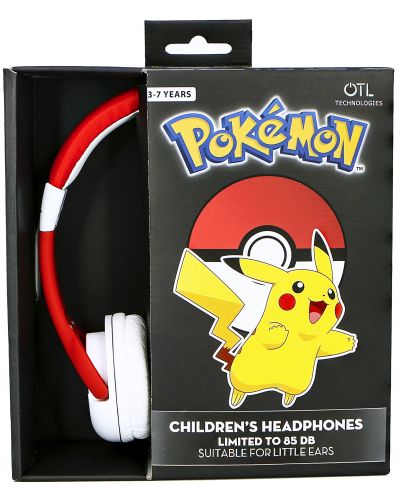 Детски слушалки OTL Technologies - Pokemon Pokeball, червени - 4