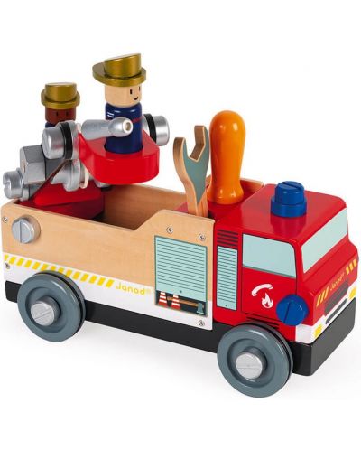 Детска играчка Janod - Направи пожарна кола, Diy - 5