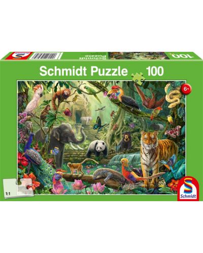 Детски пъзел Schmidt от 100 части - Пъстър живот в джунглата - 1