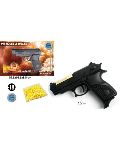 Детска играчка Airsoft - Механичен пистолет, 15 cm