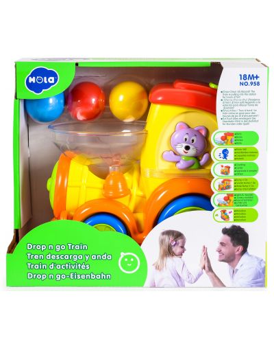 Детска играчка Hola Toys - Влакче с топки - 1