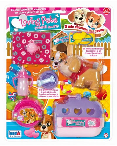 Детска играчка RS Toys - Кученце, с къщичка и аксесоари