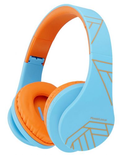 Детски слушалки PowerLocus - P2, безжични, сини/оранжеви - 1
