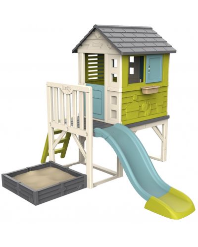 Детска къщичка с пързалка и пясъчник Smoby - 1