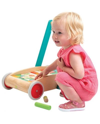 Детски дървен уолкър Tender Leaf Toys - С цветни блокчета - 5