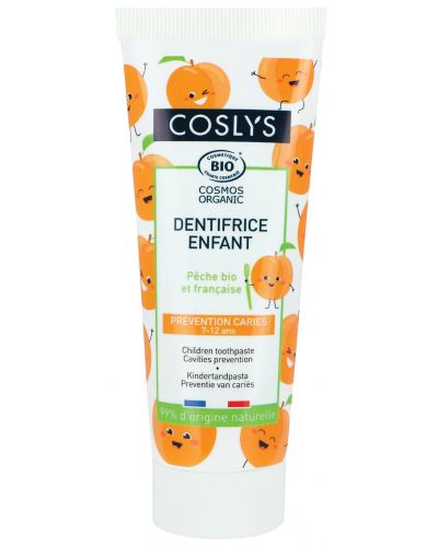 Детска паста за зъби с екстракт от био праскови Coslys - 50 ml - 1