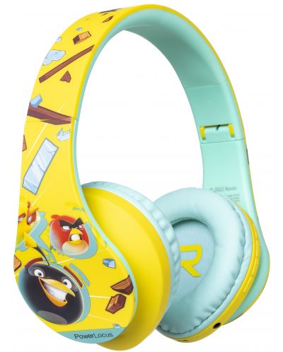 Детски слушалки PowerLocus - P2 Kids Angry Birds, безжични, зелени/жълти - 3