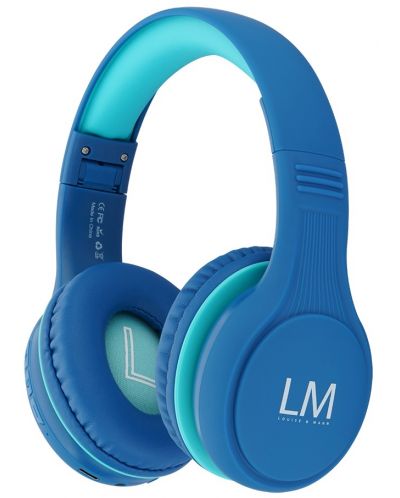 Детски слушалки PowerLocus - Louise&Mann K1 Kids, безжични, сини - 1