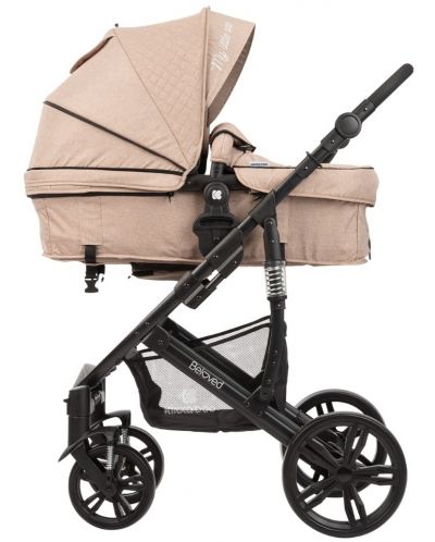 Детска количка 3 в 1 KikkaBoo Beloved - Бежова, с кош за количка и столче за кола - 7