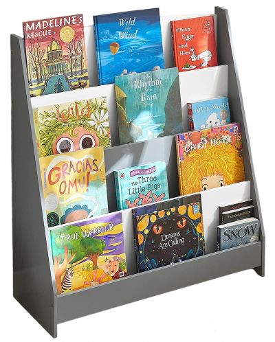 Детска етажерка за книги и списания на 4 нива Ginger Home - Бяло-сива - 3