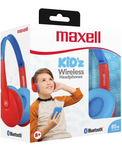 Детски слушалки Maxell - BT350, червени/сини - 2
