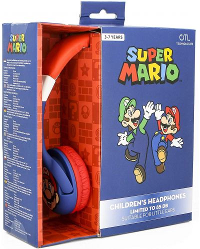Детски слушалки OTL Technologies - Super Mario, сини - 3