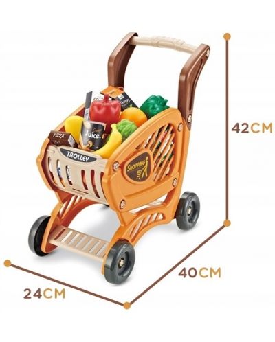 Детски игрален комплект Raya Toys - Пазарска количка Home, 42 части - 3