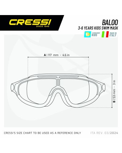 Детски очила за плуване Cressi - Baloo, розови/бели - 7