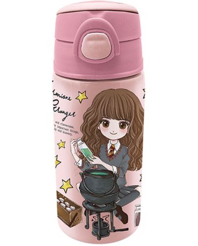 Бутилка за вода Graffiti Harry Potter - Hermione, със сламка, 500 ml - 1