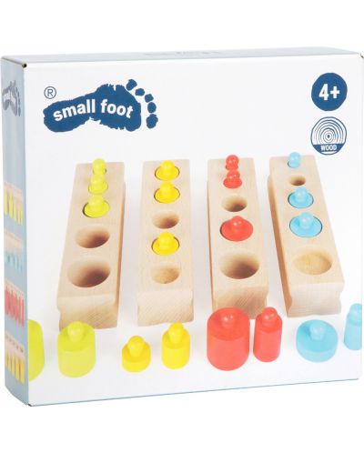Детска дървена игра Small Foot - Цветни цилиндри - 9