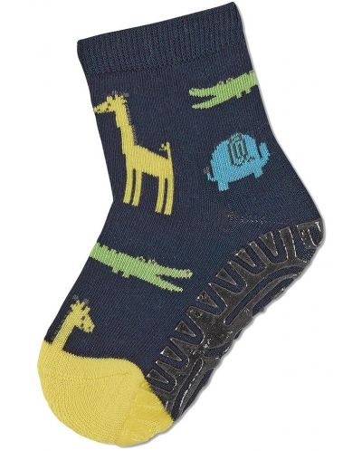 Детски чорапи със силикон Sterntaler - С животни, 17/18 размер, 6-12 месеца - 1