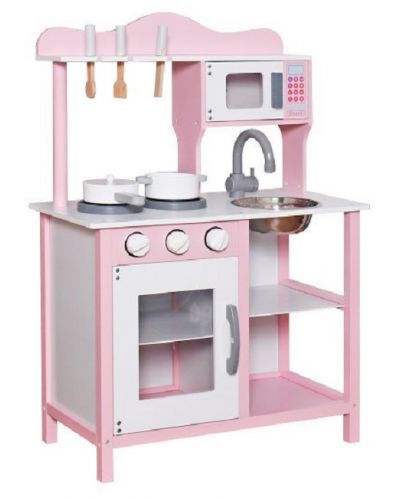 Детска дървена кухня Ginger Home - С аксесоари, розова - 3