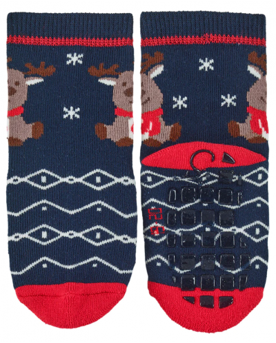 Детски чорапи с бутончета Sterntaler - Коледа, 2 чифта, 25/26, 3-4 години - 2