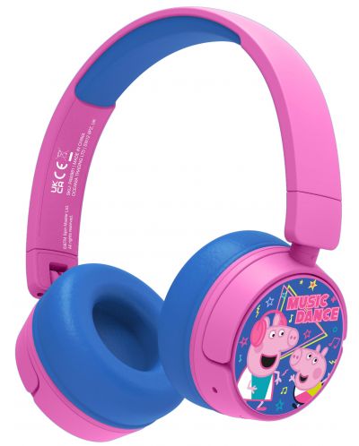 Детски слушалки OTL Technologies - Peppa Pig Dance, безжични, розови/сини - 1