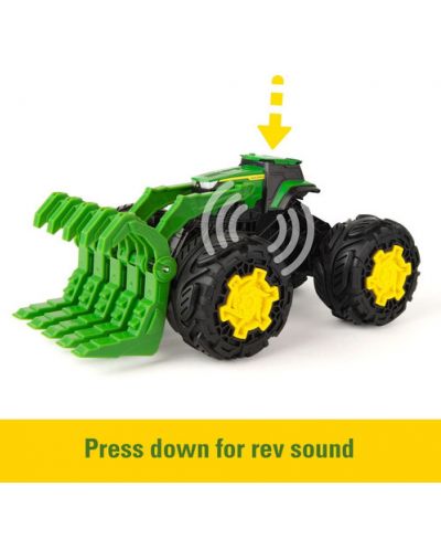 Детска играчка Tomy John Deere - Трактор, с чудовищни гуми - 4