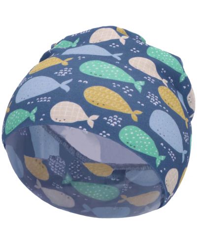 Детска шапка с UV 50+ защита Sterntaler - С китове, 47 cm, 9-12 месеца - 2