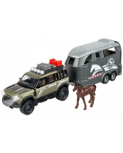 Детска играчка Majorette - Превозвач на коне Land Rover - 1
