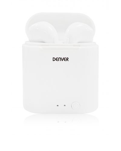 Безжични слушалки Denver - TWE-36 MK2, TWS, бели - 1