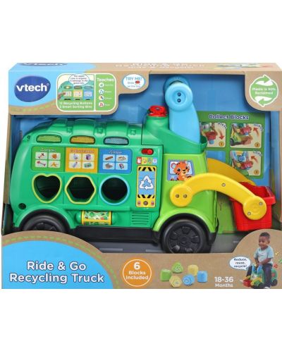 Детска играчка Vtech - Интерактивен камион за рециклиране (английски език) - 1