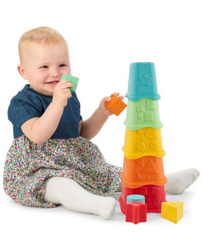 Детска играчка 2 в 1 Chicco  - Кула с чаши, 10 части - 4