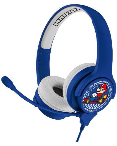 Детски слушалки OTL Technologies - Mario Kart, сини/бели - 1