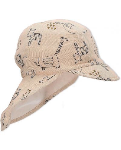 Детска лятна шапка с UV 50+ защита Sterntaler - С животни, 49 cm, 12-18 месеца, бежова - 3