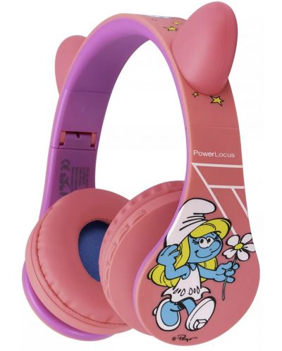 Детски слушалки PowerLocus - P1 Smurf, безжични, розови - 2