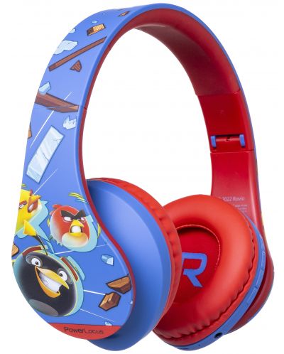 Детски слушалки PowerLocus - P2 Kids Angry Birds, безжични, сини/червени - 2
