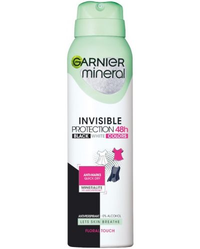 Garnier Mineral Спрей дезодорант Invisible, floral touch, 150 ml - 1