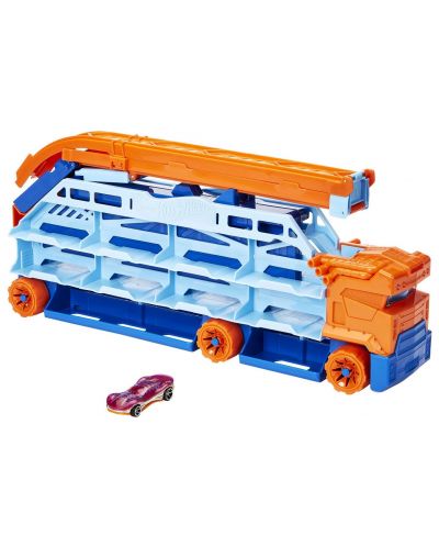 Детска играчка Hot Wheels City - Автовоз с писта за спускане, с количка - 2