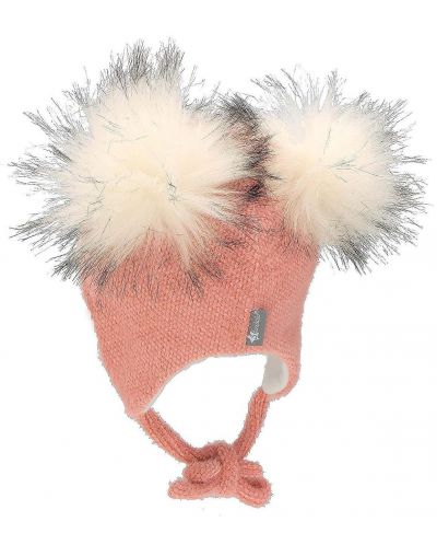 Детска шапка с помпони Sterntaler - Розова, размер 53, 2-4 г - 4