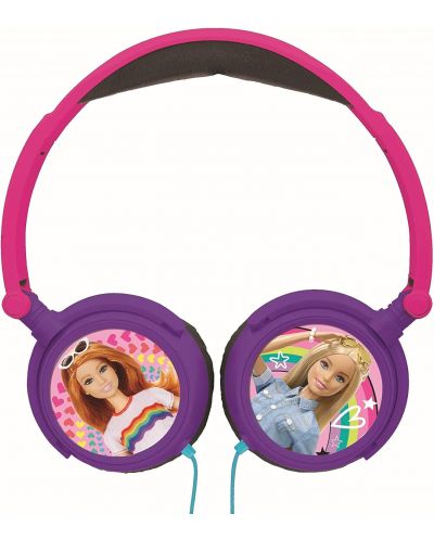 Детски слушалки Lexibook - Barbie HP010BB, лилави/розови - 2