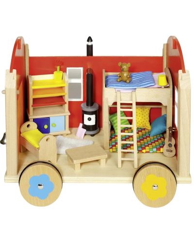 Детски комплект Goki - Строителен фургон с аксесоари - 3