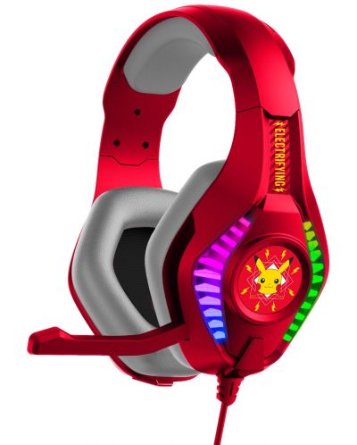 Детски слушалки OTL Technologies - Pro G5 Pokemon Еlectric, червени - 1