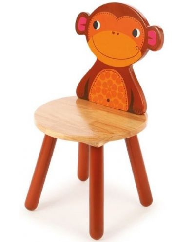 Детско дървено столче Bigjigs - Маймунка - 1