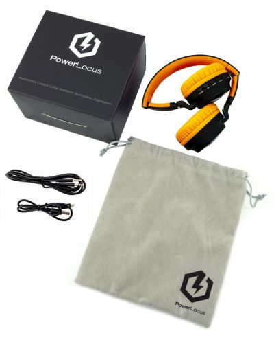 Детски слушалки PowerLocus - Buddy, безжични, черни/оранжеви - 4