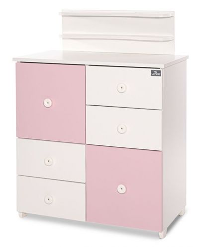 Детски шкаф Lorelli - New, бяло и розово - 4