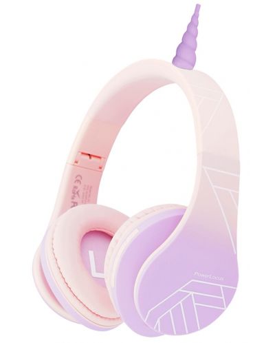 Детски слушалки PowerLocus - P2 Unicorn, безжични, розови - 1